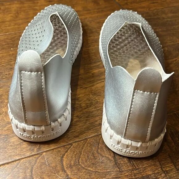 ILSE JACOBSEN TULIP SLIP-ON FLATS - METALLIC Silver, size 10.5-11! - Picture 4 of 8